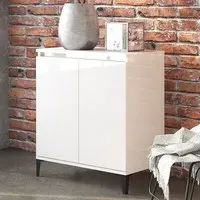 Vaeda Sideboard with 2 Doors - White, High Gloss