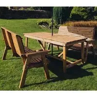 Vail 4-Seater Garden Dining Table Set - Natural, Wood