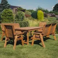 Vail 8-Seater Garden Dining Table Set - Natural, Wood