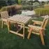 Vail Garden Dining Set with 2 Chairs - Natural, Wood