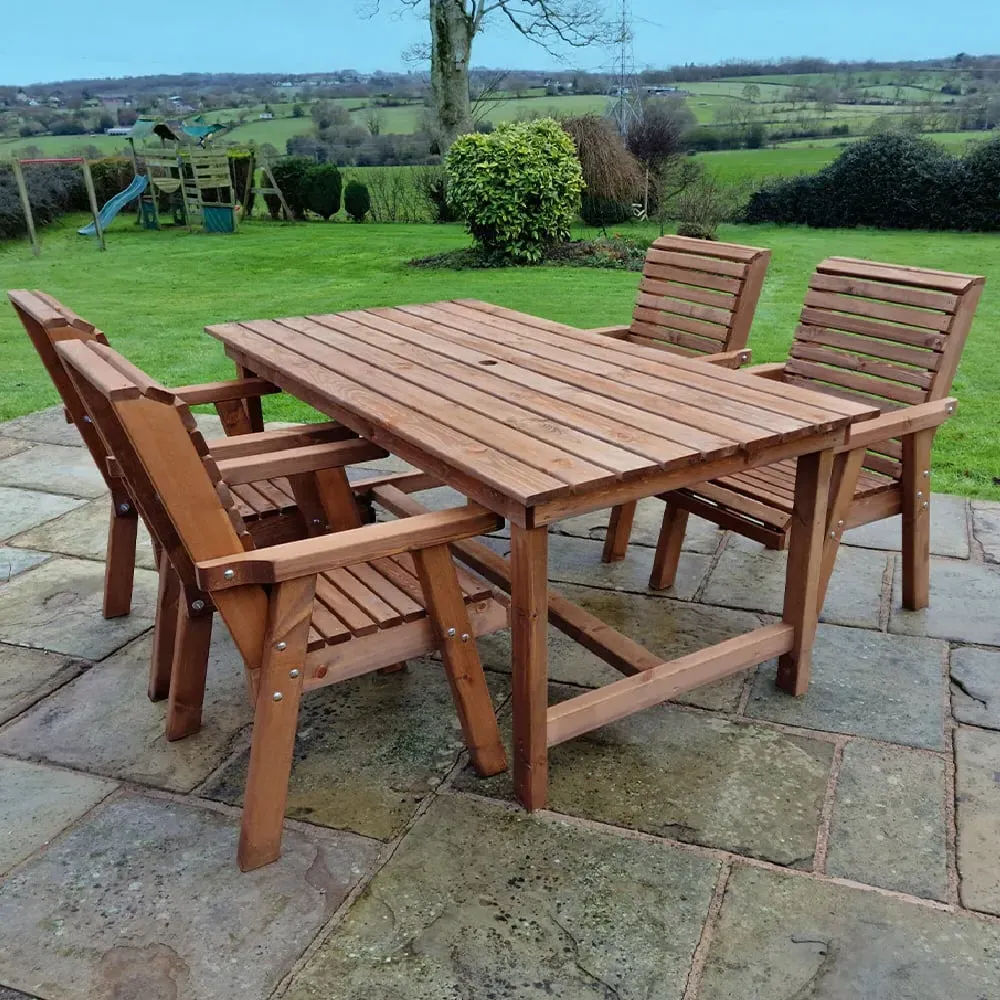 Vail Garden Dining Set with 4 Chairs - Natural