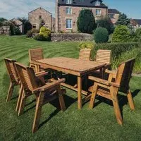 Vail Garden Dining Set with 6 Chairs - Natural