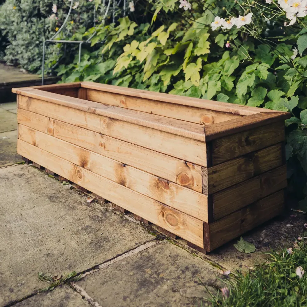 Vail Large Trough Planter - Natural, Wood