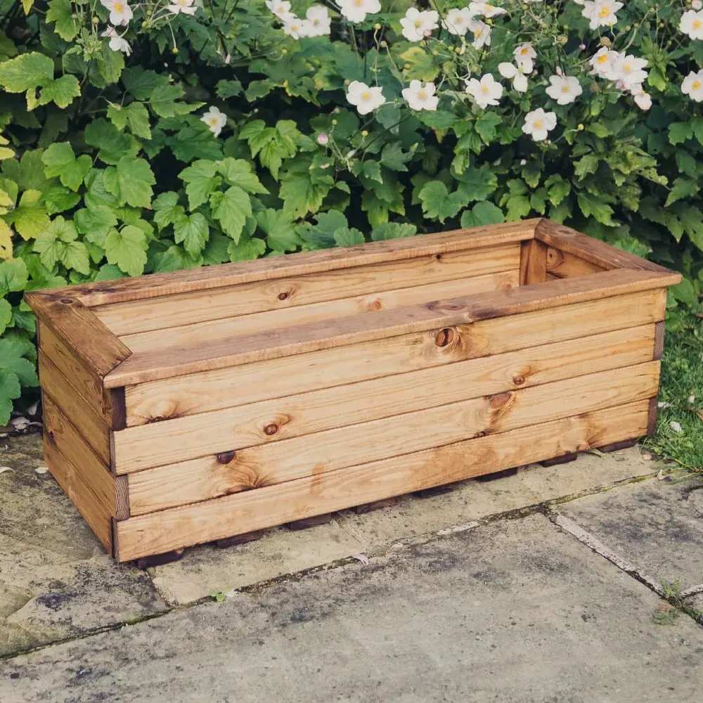Vail Medium Trough Planter - Natural, Wood