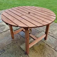 Vail Round Garden Dining Table - Natural, Wood