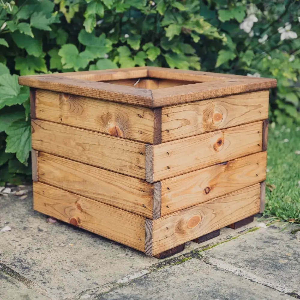 Vail Small Square Garden Planter - Natural, FSC Wood product