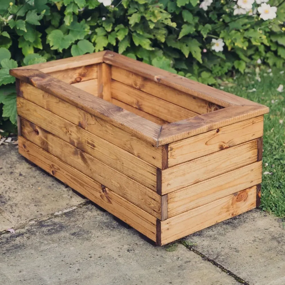 Vail Small Trough Planter - Natural, Wood image