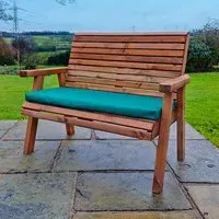 Vail Timber 2-Seater Garden Bench with Cushion - Green