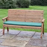 Vail Timber 3-Seater Garden Bench with Cushion - Green
