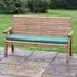 Vail Timber 3-Seater Garden Bench with Cushion - Green