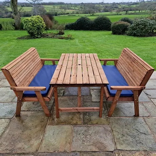 Vail Timber Large Dining Table with 2 Large Benches