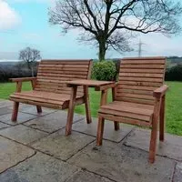 Vail Timber Square Seating Trio Set - Brown