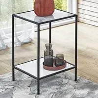 Valdez Metal End Table - White, Metal