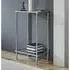 Valdosta Tall Console Table - Clear, Chrome Metal