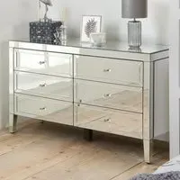 Valence 6-Drawer Chest - Silver, Mirrored