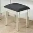 Valence Mirrored Stool with Fabric Seat - Silver