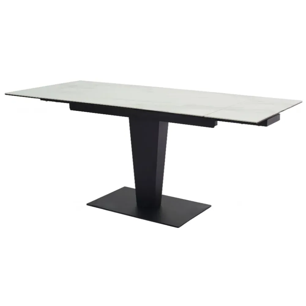 Valencia Ceramic Marble Extending Dining Table - White