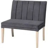 Valencia Fabric Dining Bench with Oak Legs - Grey