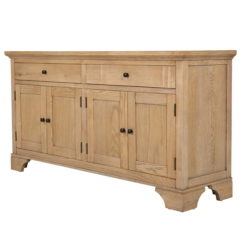 Valencia Wooden Sideboard with 4 Doors 2 Drawers - Natural image