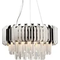 Valetta 6 Light Crystal Pendant - Polished Nickel, Glass