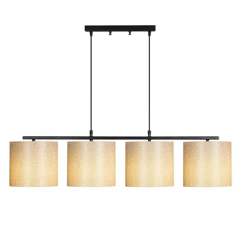 Valiz 4-Light Ceiling Pendant - Black, Metal, Fabric product