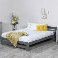 Vallejo Single Bed Frame - Grey, Pine Wood