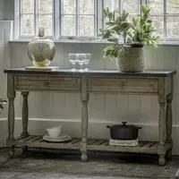 Valletta Console Table with 2 Drawers - Natural, Marble