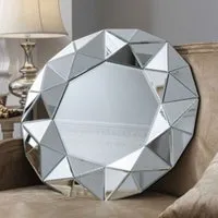 Valois Round Wall Mirror with Mirror Frame - Silver alternate view