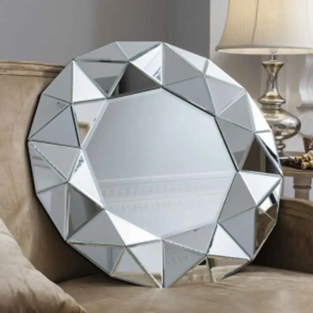 Valois Round Wall Mirror with Mirror Frame - Silver product