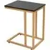 Valrico C-Shaped Side Table - Black, Marble