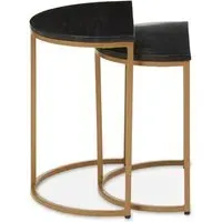 Valrico Nest of 2 Tables - Black, Marble
