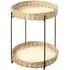 Valrico Rattan Side Table with Black Legs - Natural