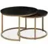 Valrico Round Nest of 2 Tables - Black, Marble