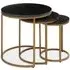 Valrico Round Nest of 3 Tables - Black, Marble