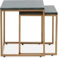 Valrico Square Nest of 2 Tables - Green, Marble