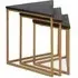 Valrico Triangular Nest of 3 Tables - Black, Marble