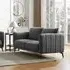 Valtesse 2-Seater Sofa with Black Legs - Grey, Fabric