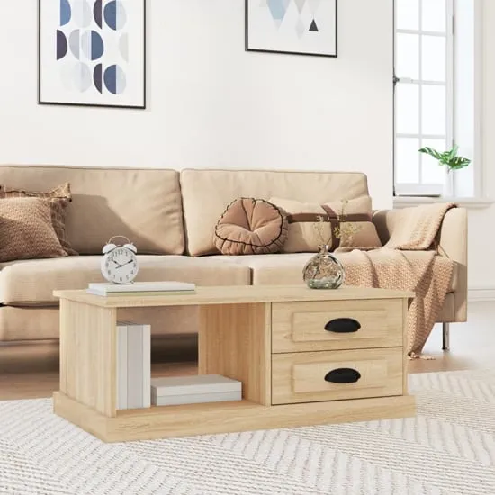 Vance Coffee Table with 2 Drawers - Sonoma Oak, Engineered Wood