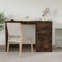 Vance Computer Desk with Storage - Smoked Oak