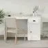 Vance Computer Desk with Storage - White