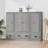 Vance Highboard with 4 Doors 3 Drawers - Grey Sonoma Oak, Engineered Wood
