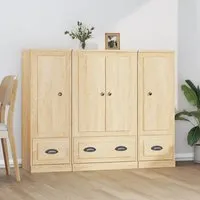 Vance Highboard with 4 Doors & 3 Drawers - Sonoma Oak, Engineered Wood alternate view