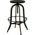 Vance Round Bar Stool - Green Marble, Black Iron Frame