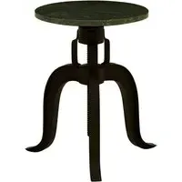 Vance Round Bar Stool - Green Marble, Black Metal