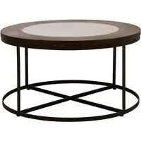 Vance Round Side Table - White, Marble