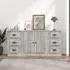 Vance Wooden Sideboard with 2 Doors 6 Drawers - Grey Sonoma Oak