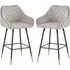 Vandalia Bar Chairs with Metal Legs - Mink, Velvet