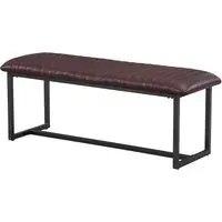 Vandalia Dining Bench with Metal Frame - Brown, PU Leather