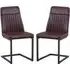 Vandalia Dining Chairs Pair - Vintage Brown, PU Leather