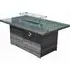 Vandalia Rectangular Firepit Dining Table - Grey, Glass